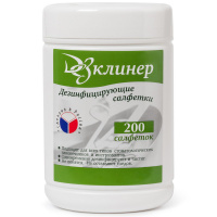 Фото товара - Салфетки дезинфицирующие "Дезклинер", в банке, 200 шт.